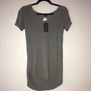 — Dynamite — Grey Rayon Blend Keyhole Back T-Shirt